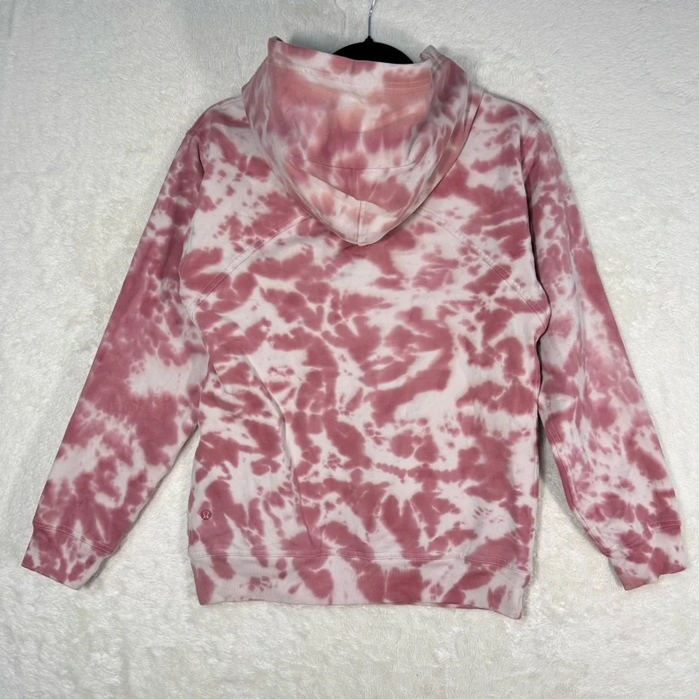 Lululemon All Yours Hoodie‎ Marmoleado Tie Dye Women’s 4 Fleece Rose Pink Yoga - Picture 6 of 9